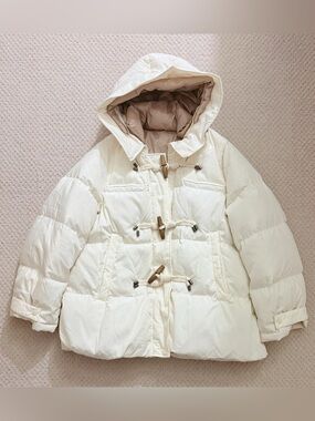 Montecore Women's Cream Hooded Goose Down Jacket Size 40/L